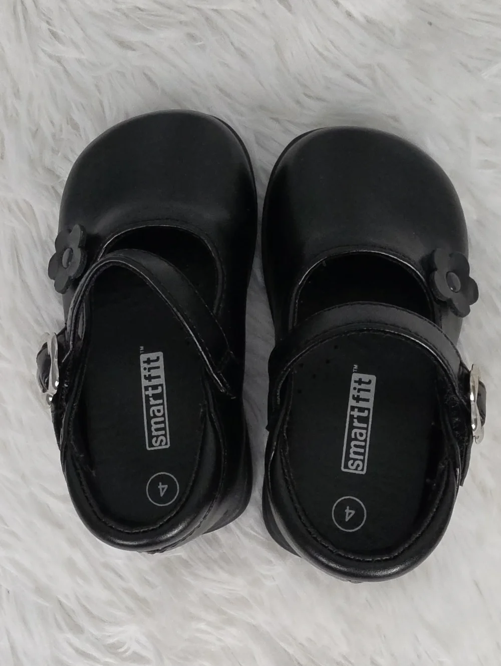 SmartFit Baby Girl Black Mary Jane Dress Shoes Size 4